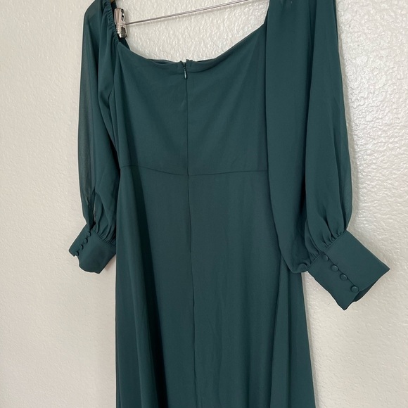 NWOT Feel the Romance Emerald Green Off-the-Shoulder Maxi Dress - Picture 6 of 8